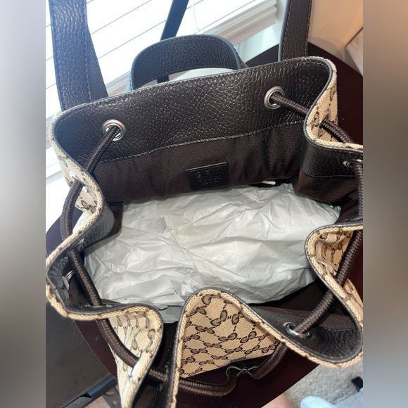 Brand New Authentic Gucci Monogram Draw String backpack - Picture 4 of 10